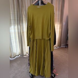 Gibson Latimer Chartreuse Two-fer Dress XXL